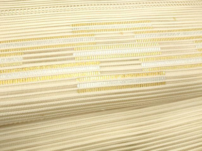 平和屋着物＊夏物 絽綴れ 八寸名古屋帯 横段文 金銀糸 正絹 逸品 DABD6940cm