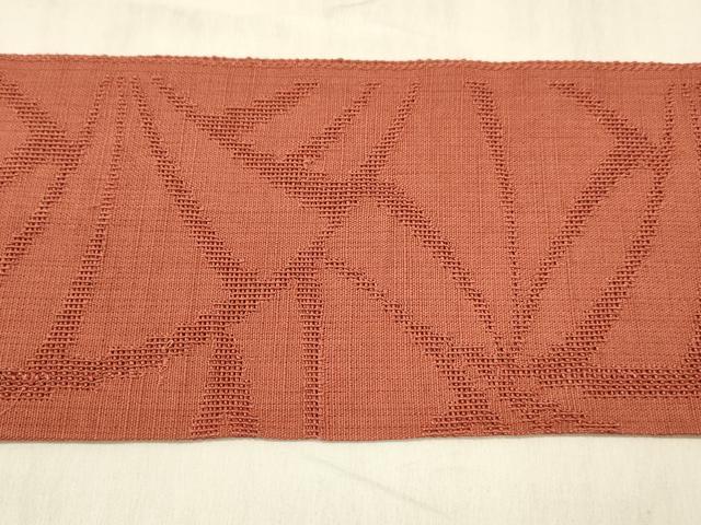 平和屋着物＊夏物 つけ帯 抽象文様 赤丹色 DABD6942cm