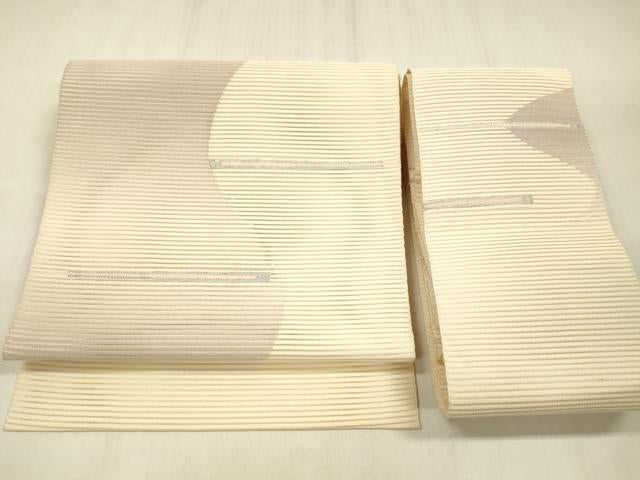 平和屋着物＊夏物 絽綴れ つけ帯 抽象文様 銀糸 正絹 逸品 DABD6943cm