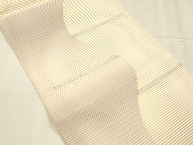 平和屋着物＊夏物 絽綴れ つけ帯 抽象文様 銀糸 正絹 逸品 DABD6943cm