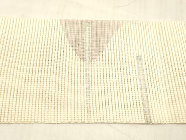 平和屋着物＊夏物 絽綴れ つけ帯 抽象文様 銀糸 正絹 逸品 DABD6943cm