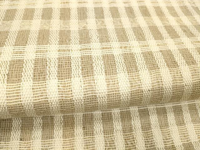平和屋着物▽両面　太鼓柄袋帯　スリーシーズン　春夏秋　格子間道　金糸　正絹　逸品　DABD6946cm