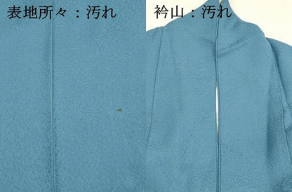 平和屋着物■上質な色無地 舞花地紋 薄縹色 正絹 逸品 DABD6954cm