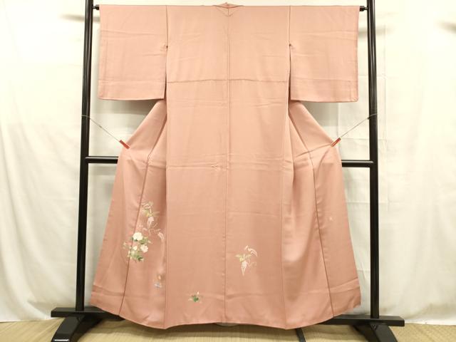 平和屋着物■訪問着 友禅 作家物 草花文 藤花房 正絹 逸品 DABD6964cm