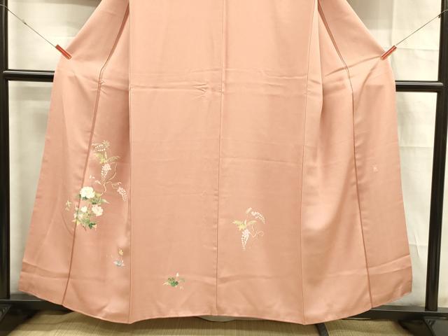 平和屋着物■訪問着 友禅 作家物 草花文 藤花房 正絹 逸品 DABD6964cm