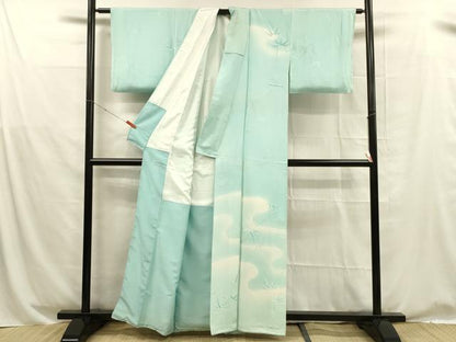 平和屋着物■訪問着 地紋起こし 笹竹文 暈し染め 正絹 逸品 DABD6966cm