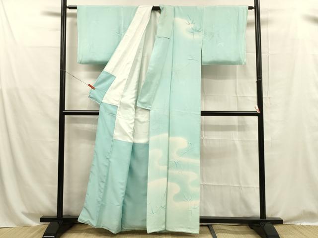 平和屋着物■訪問着 地紋起こし 笹竹文 暈し染め 正絹 逸品 DABD6966cm