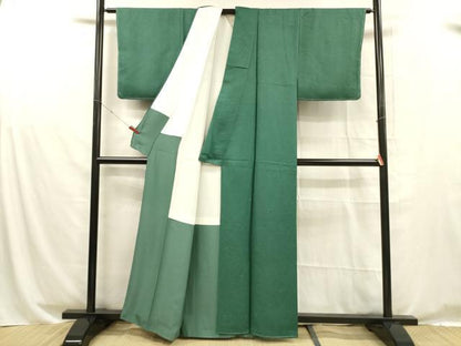 平和屋着物■上質な色無地 草花地紋 鉄色 正絹 逸品 未使用 DABD6969cm