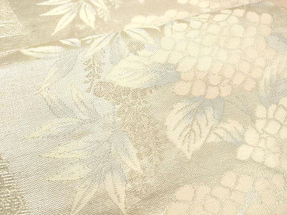 平和屋着物＊夏物 六通柄袋帯 流水紫陽花 藤花房 銀糸 正絹 逸品 DABD6980cm