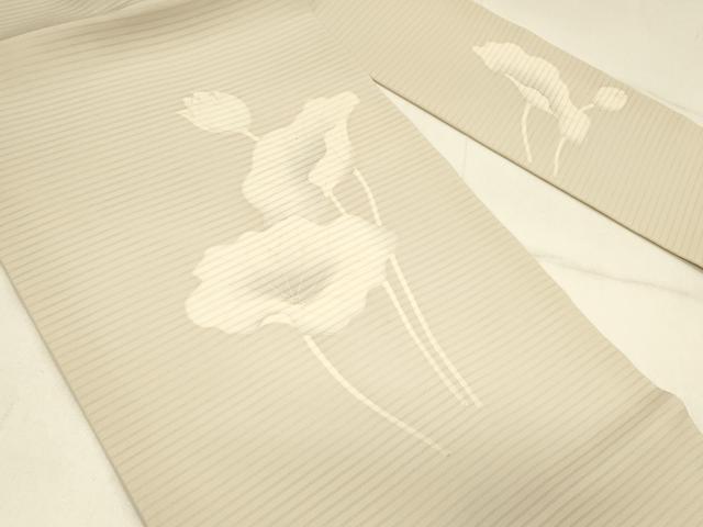 平和屋着物＊夏物 絽塩瀬 九寸名古屋帯 枝花文 鈴乃屋扱い 正絹 逸品 DABD6988cm