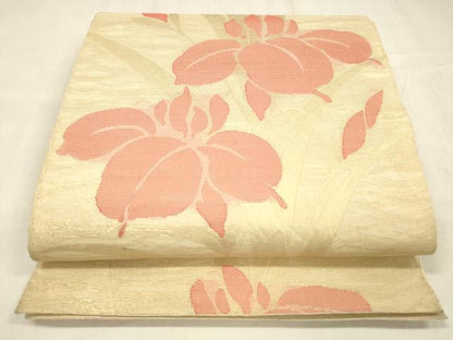 平和屋着物＊夏物 六通柄 本袋帯 杜若 金糸 正絹 逸品 DABD6989cm