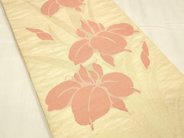 平和屋着物＊夏物 六通柄 本袋帯 杜若 金糸 正絹 逸品 DABD6989cm
