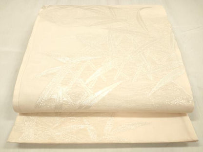 平和屋着物＊夏物 六通柄袋帯 籬草葉文 銀糸 正絹 逸品 DABD6991cm