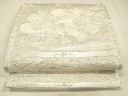 平和屋着物＊夏物 六通柄袋帯 天井蒔絵 銀糸 正絹 逸品 DABD6992cm