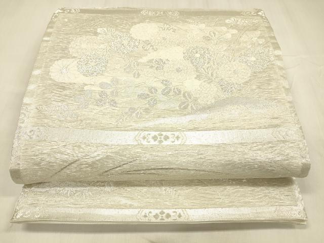 平和屋着物＊夏物 六通柄袋帯 天井蒔絵 銀糸 正絹 逸品 DABD6992cm
