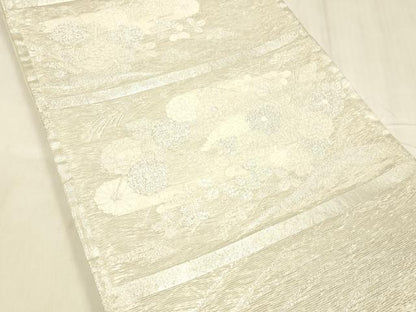 平和屋着物＊夏物 六通柄袋帯 天井蒔絵 銀糸 正絹 逸品 DABD6992cm