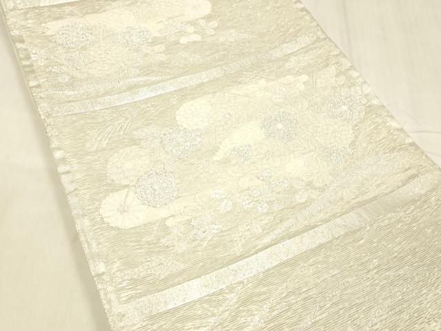 平和屋着物＊夏物 六通柄袋帯 天井蒔絵 銀糸 正絹 逸品 DABD6992cm