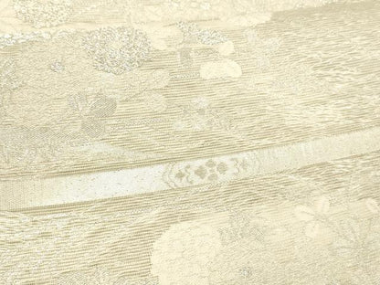 平和屋着物＊夏物 六通柄袋帯 天井蒔絵 銀糸 正絹 逸品 DABD6992cm