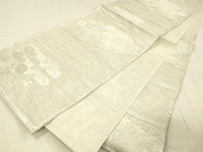 平和屋着物＊夏物 六通柄袋帯 天井蒔絵 銀糸 正絹 逸品 DABD6992cm