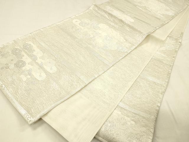 平和屋着物＊夏物 六通柄袋帯 天井蒔絵 銀糸 正絹 逸品 DABD6992cm