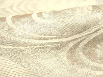 平和屋着物＊夏物 六通柄袋帯 竜田川 銀糸 正絹 逸品 DABD6994cm