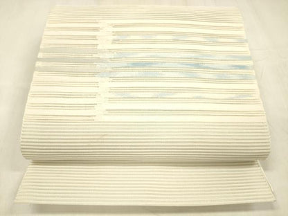 平和屋着物＊夏物 絽綴れ 八寸名古屋帯 横段文 正絹 逸品 DABD6995cm