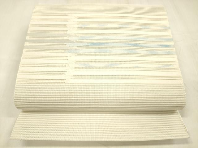 平和屋着物＊夏物 絽綴れ 八寸名古屋帯 横段文 正絹 逸品 DABD6995cm