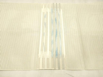 平和屋着物＊夏物 絽綴れ 八寸名古屋帯 横段文 正絹 逸品 DABD6995cm