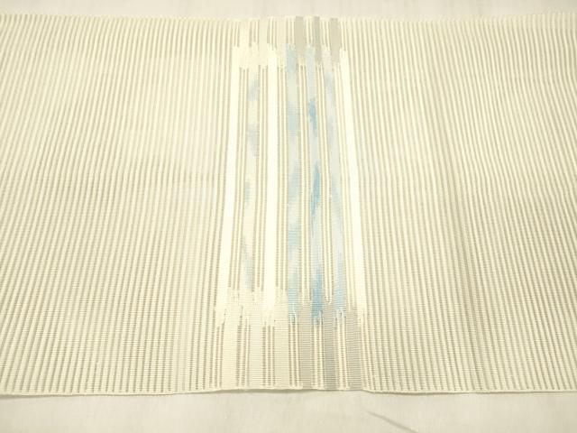 平和屋着物＊夏物 絽綴れ 八寸名古屋帯 横段文 正絹 逸品 DABD6995cm