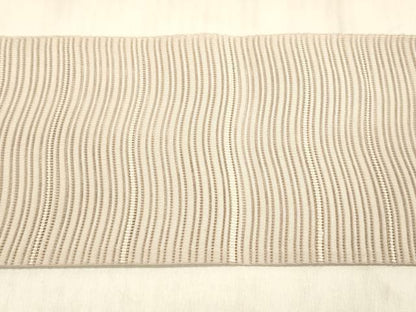 平和屋着物＊夏物 絽綴れ 八寸名古屋帯 よろけ縞 虹色 正絹 逸品 DABD6996cm