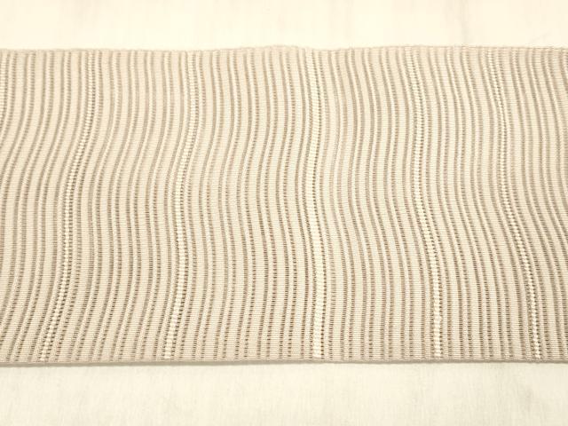 平和屋着物＊夏物 絽綴れ 八寸名古屋帯 よろけ縞 虹色 正絹 逸品 DABD6996cm