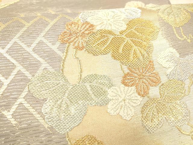 平和屋着物＊夏物 六通柄袋帯 唐織 竜田川 金銀糸 正絹 逸品 DABD7000cm