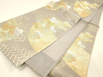 平和屋着物＊夏物 六通柄袋帯 唐織 竜田川 金銀糸 正絹 逸品 DABD7000cm