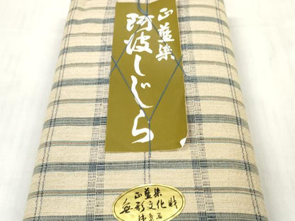 平和屋着物＊夏物 阿波しじら織 浴衣 反物 着尺 正藍染 格子 証紙付き 綿 逸品 未使用 DABD7005zzz