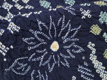 平和屋着物＊夏物 浴衣 有松鳴海絞り 反物 着尺 湯のし前 菊 綿 逸品 未使用 DABD7009zzz