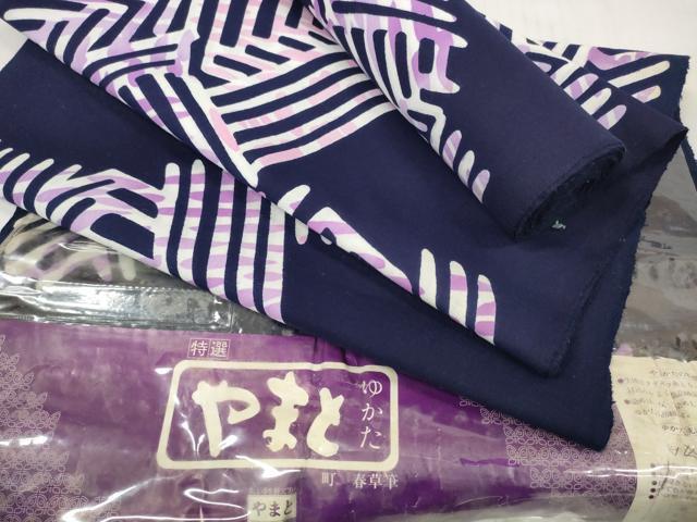 平和屋着物＊夏物 浴衣 反物 着尺 抽象文様 やまと誂製 綿 逸品 未使用 DABD7018zzz