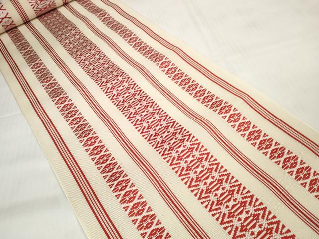 平和屋着物＊夏物 本場筑前博多織 名古屋帯 帯反物 紗献上 証紙付き 逸品 未使用 DABD7020zzz