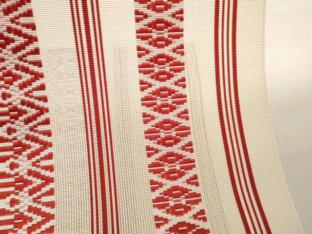 平和屋着物＊夏物 本場筑前博多織 名古屋帯 帯反物 紗献上 証紙付き 逸品 未使用 DABD7020zzz