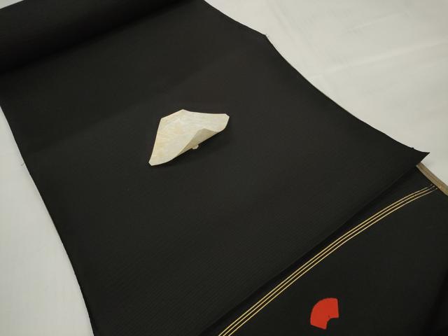平和屋着物＊夏物　黒紋付　黒反物　着尺　絽　逸品　未使用　DABD7029zzz