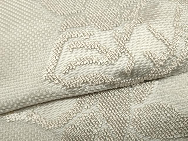 平和屋着物▼中国三大刺繍 相良刺繍 西陣 名古屋帯 帯反物 手織 草花文 証紙付き 逸品 未使用 DABD7037zzz