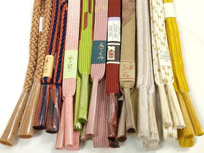 平和屋着物●和装小物　帯締め10本セット　礼装用　手組　組紐　高麗組　金糸　逸品　未使用　DABD7047zzz