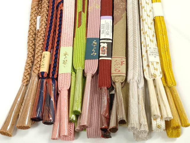 平和屋着物●和装小物　帯締め10本セット　礼装用　手組　組紐　高麗組　金糸　逸品　未使用　DABD7047zzz