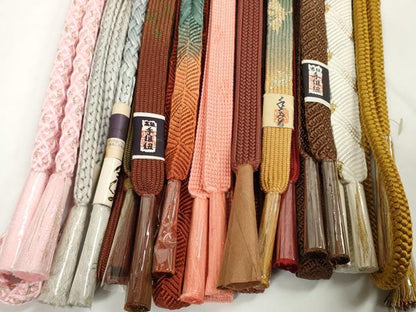 平和屋着物●和装小物　帯締め10本セット　礼装用　組紐　高麗組　金糸　逸品　未使用　DABD7048zzz