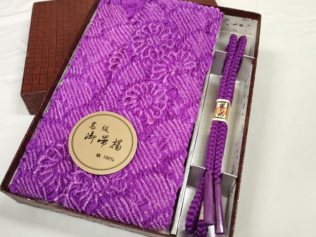 平和屋着物●和装小物　帯締め・帯揚げセット　中抜き絞り　青海波　菊　逸品　未使用　DABD7055zzz