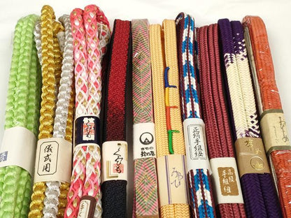 平和屋着物●和装小物　帯締め10本セット　礼装用　組紐　笹浪組　冠組　金銀糸　逸品　未使用　DABD7056zzz