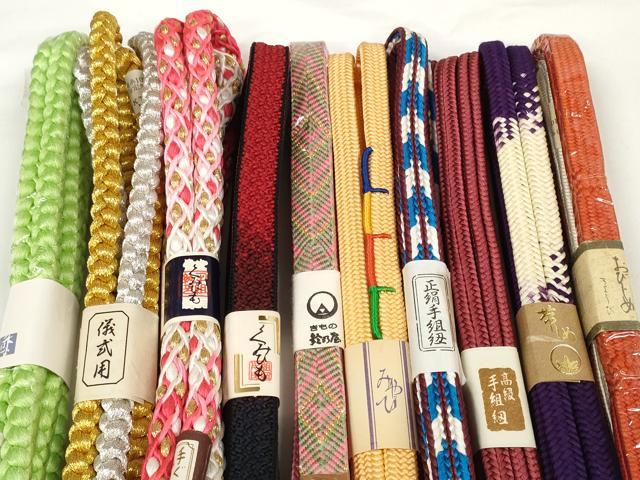 平和屋着物●和装小物　帯締め10本セット　礼装用　組紐　笹浪組　冠組　金銀糸　逸品　未使用　DABD7056zzz