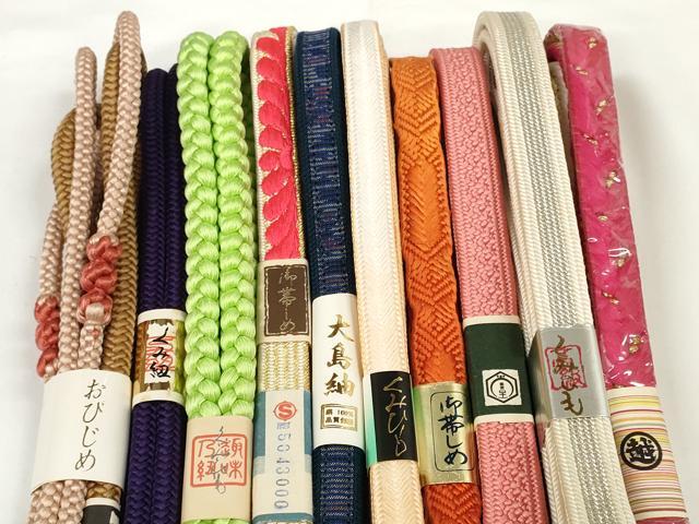 平和屋着物●和装小物　帯締め10本セット　礼装用　手組紐　大島紬　高麗組　金銀糸　三越扱い　逸品　未使用　DABD7062zzz