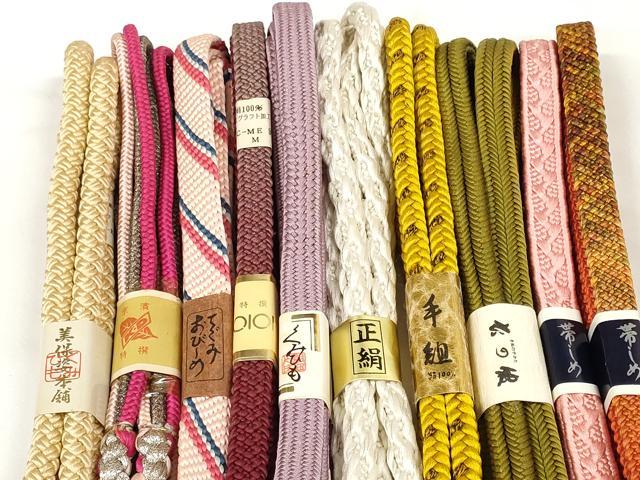 平和屋着物●和装小物　帯締め10本セット　組紐　冠組　角八つ組　金銀糸　美保姿本舗　逸品　未使用　DABD7063zzz