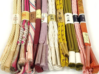 平和屋着物●和装小物　帯締め10本セット　組紐　冠組　角八つ組　金銀糸　美保姿本舗　逸品　未使用　DABD7063zzz
