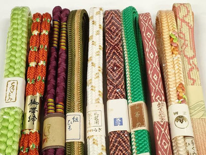 平和屋着物●和装小物　帯締め10本セット　礼装用　手組紐　高麗組　鴨川組　鎌倉民芸　金糸　逸品　未使用　DABD7068zzz